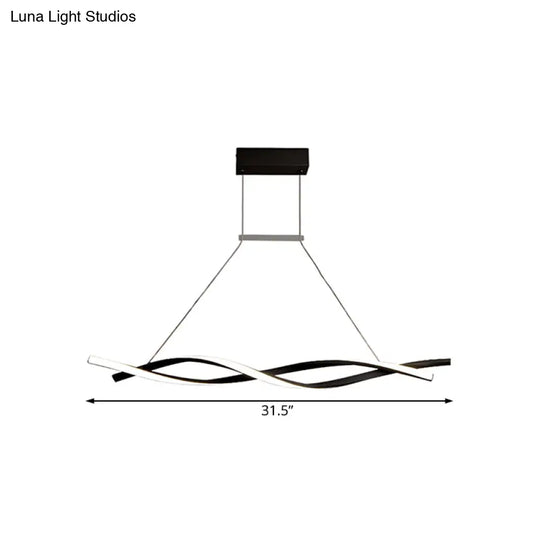 Modern Acrylic Wave Chandelier Led Pendant Lamp In White/Warm/Natural Light - 31.5’/39’/47’ Wide