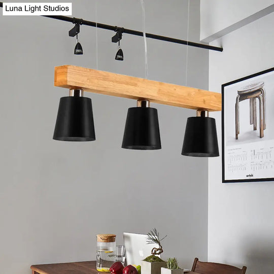 Modern Adjustable Cone Pendant Lamp - 3/5-Light Island Drop Light In Black/White