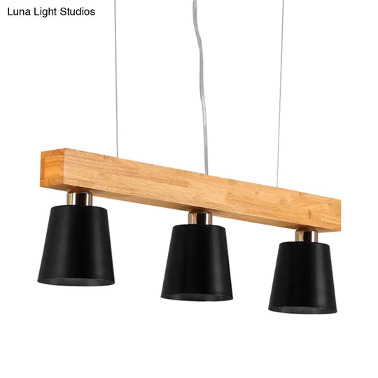 Modern Adjustable Cone Pendant Lamp - 3/5-Light Island Drop Light In Black/White