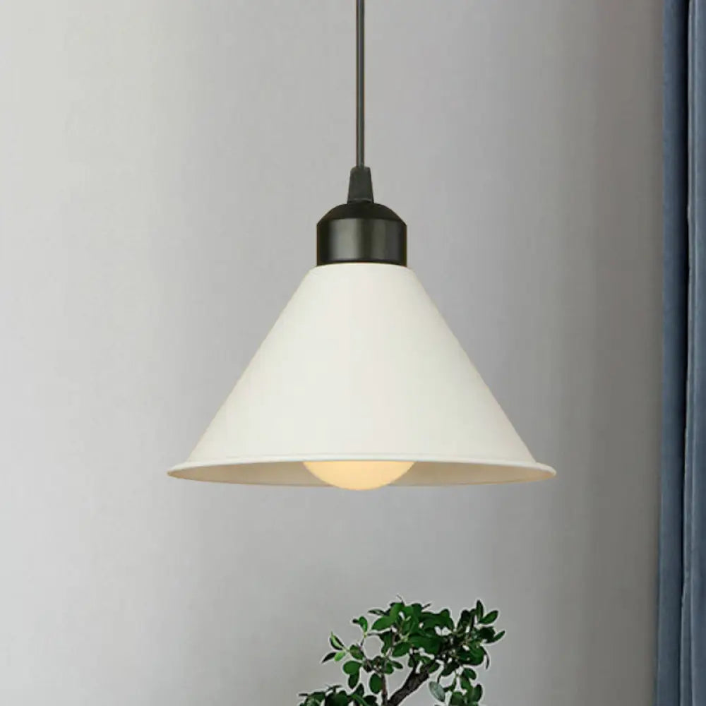 Modern Adjustable Cone Pendant Lamp - Stylish Black/White Metal Ceiling Hanging Light With 1 And