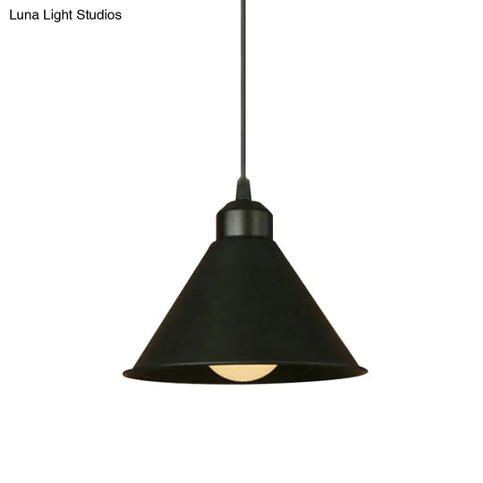 Modern Adjustable Cone Pendant Lamp - Stylish Black/White Metal Ceiling Hanging Light With 1 And