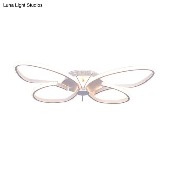 Modern Aluminum Butterfly Led Flush Mount Ceiling Light For Bedrooms