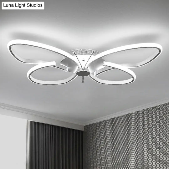 Modern Aluminum Butterfly Led Flush Mount Ceiling Light For Bedrooms White / 15