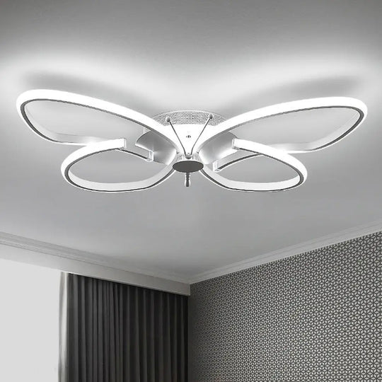 Modern Aluminum Butterfly Led Flush Mount Ceiling Light For Bedrooms White / 15’