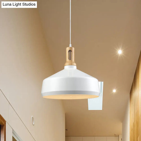 Modern Aluminum Cone/Drum Shade Hanging Ceiling Light - 1 Pendant In Black/White