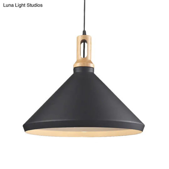 Modern Aluminum Cone/Drum Shade Hanging Ceiling Light - 1 Pendant In Black/White