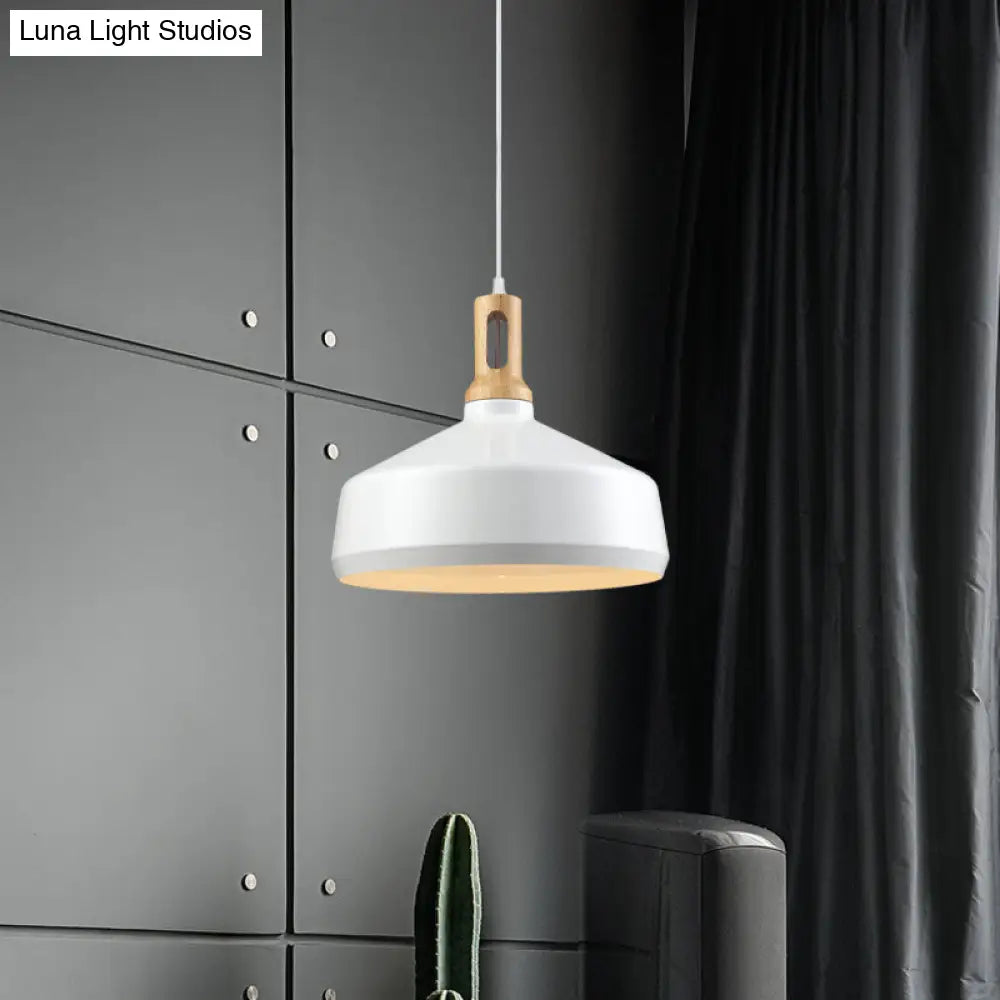 Modern Aluminum Cone/Drum Shade Hanging Ceiling Light - 1 Pendant In Black/White