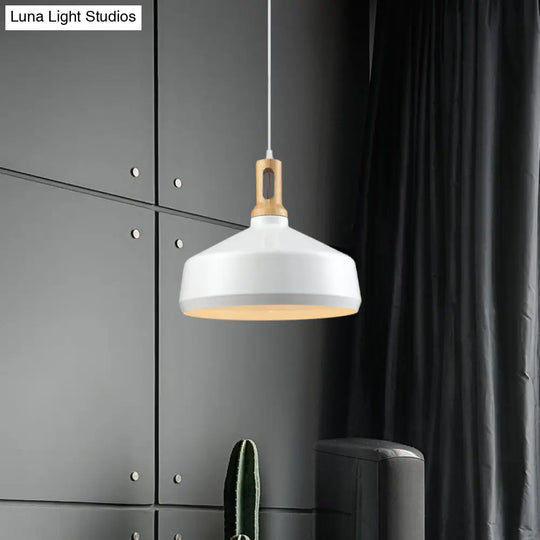 Modern Aluminum Cone/Drum Shade Hanging Ceiling Light - 1 Pendant In Black/White