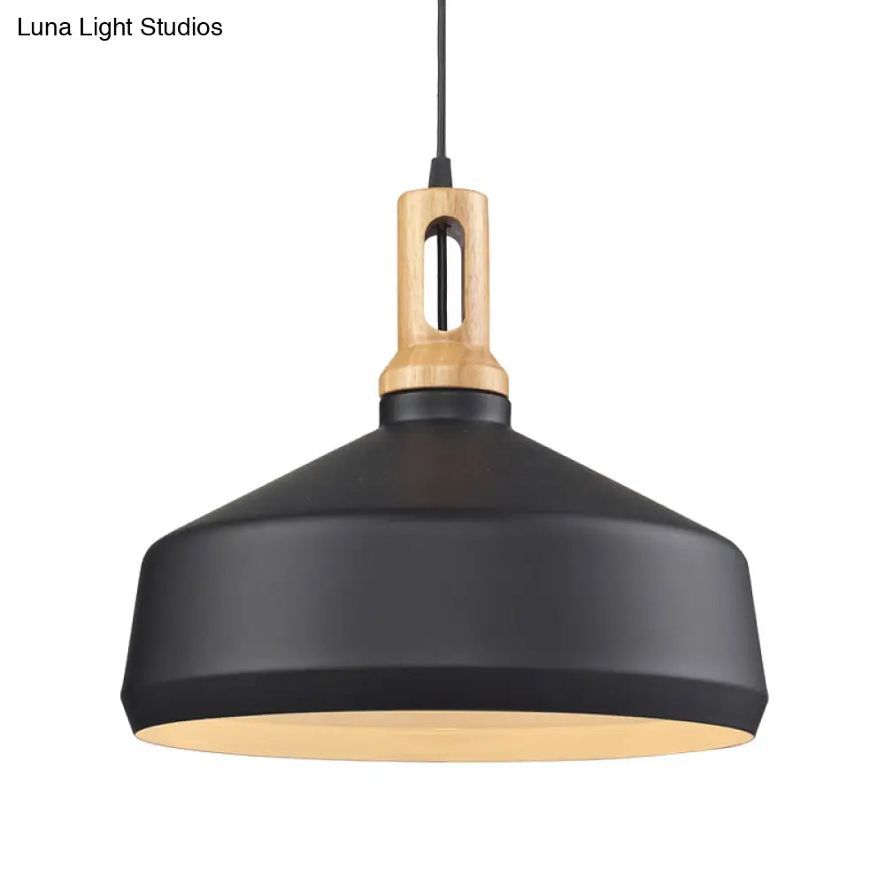 Modern Aluminum Cone/Drum Shade Hanging Ceiling Light - 1 Pendant In Black/White