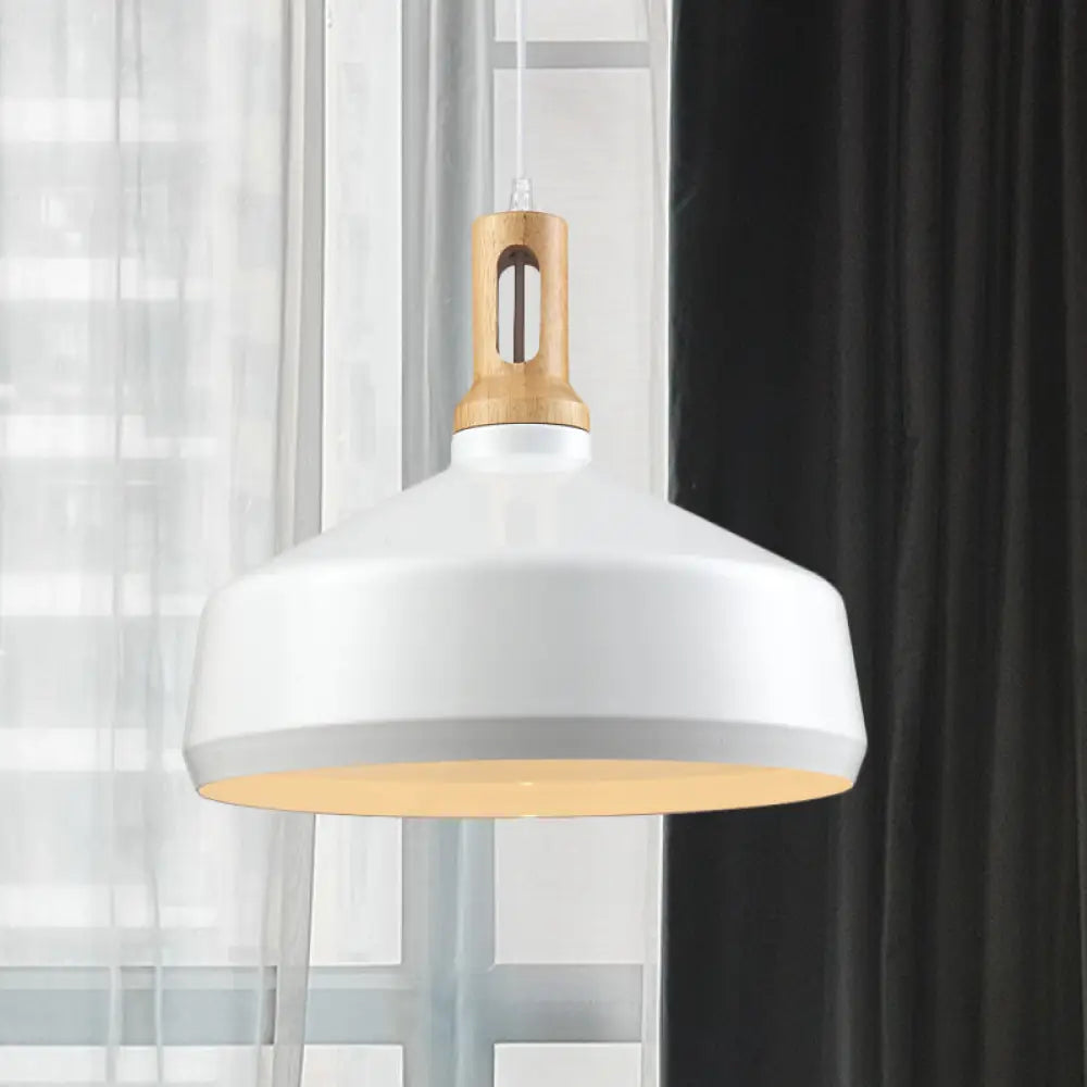 Modern Aluminum Cone/Drum Shade Hanging Ceiling Light - 1 Pendant In Black/White White / C