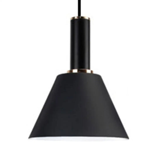 Modern Aluminum Cylinder Pendant Light For Bedside Or Hanging- One Black