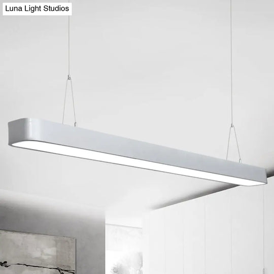 Modern Aluminum Elliptical Suspension Pendant With Integrated Led Ceiling Light - Ideal For Office