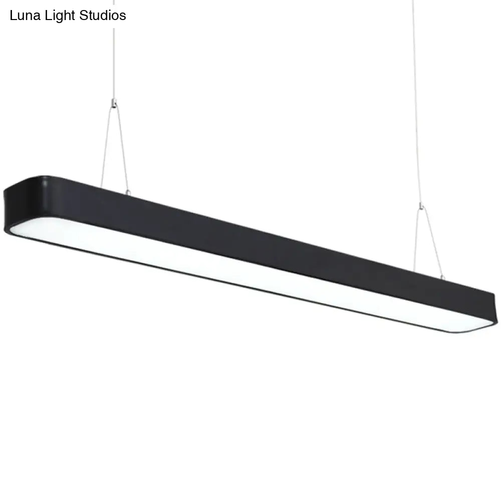 Modern Aluminum Elliptical Suspension Pendant With Integrated Led Ceiling Light - Ideal For Office