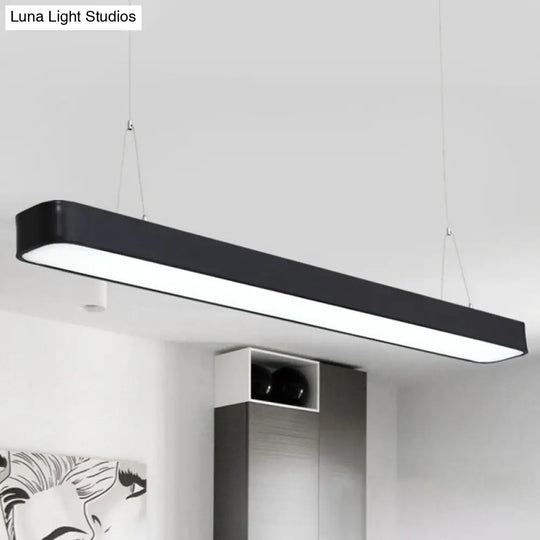 Modern Aluminum Elliptical Suspension Pendant With Integrated Led Ceiling Light - Ideal For Office