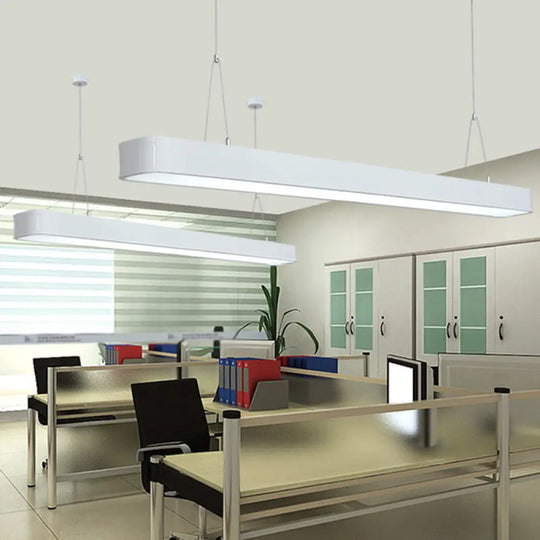 Modern Aluminum Elliptical Suspension Pendant With Integrated Led Ceiling Light - Ideal For Office