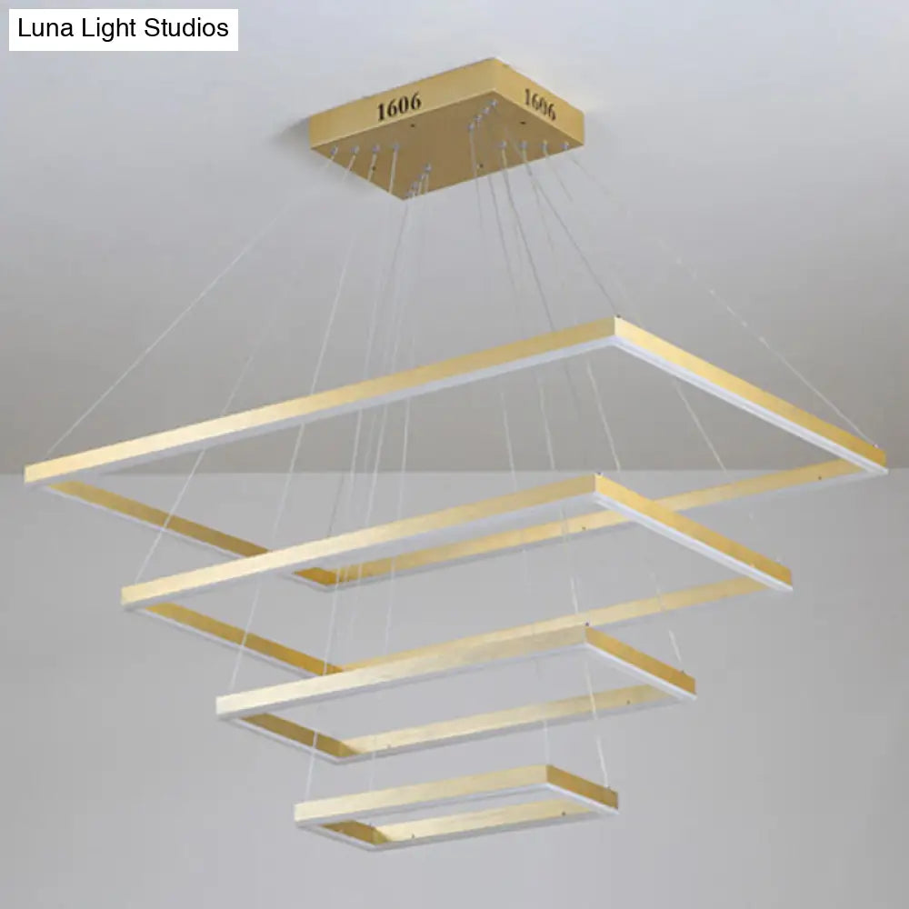 Modern 4-Tier Led Gold Chandelier Ceiling Light Fixture