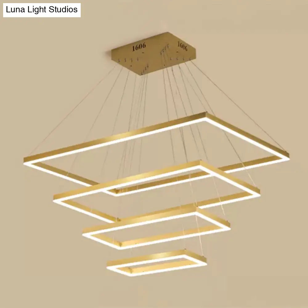 Modern 4-Tier Led Gold Chandelier Ceiling Light Fixture