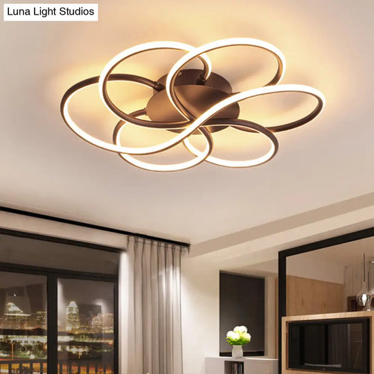 Modern Aluminum Led Ceiling Light For Hotels - Brown Blossom Flush Mount
