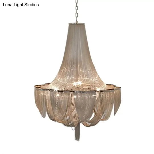 Modern Aluminum Led Pendant Draping Chandelier Light Fixture For Living Room