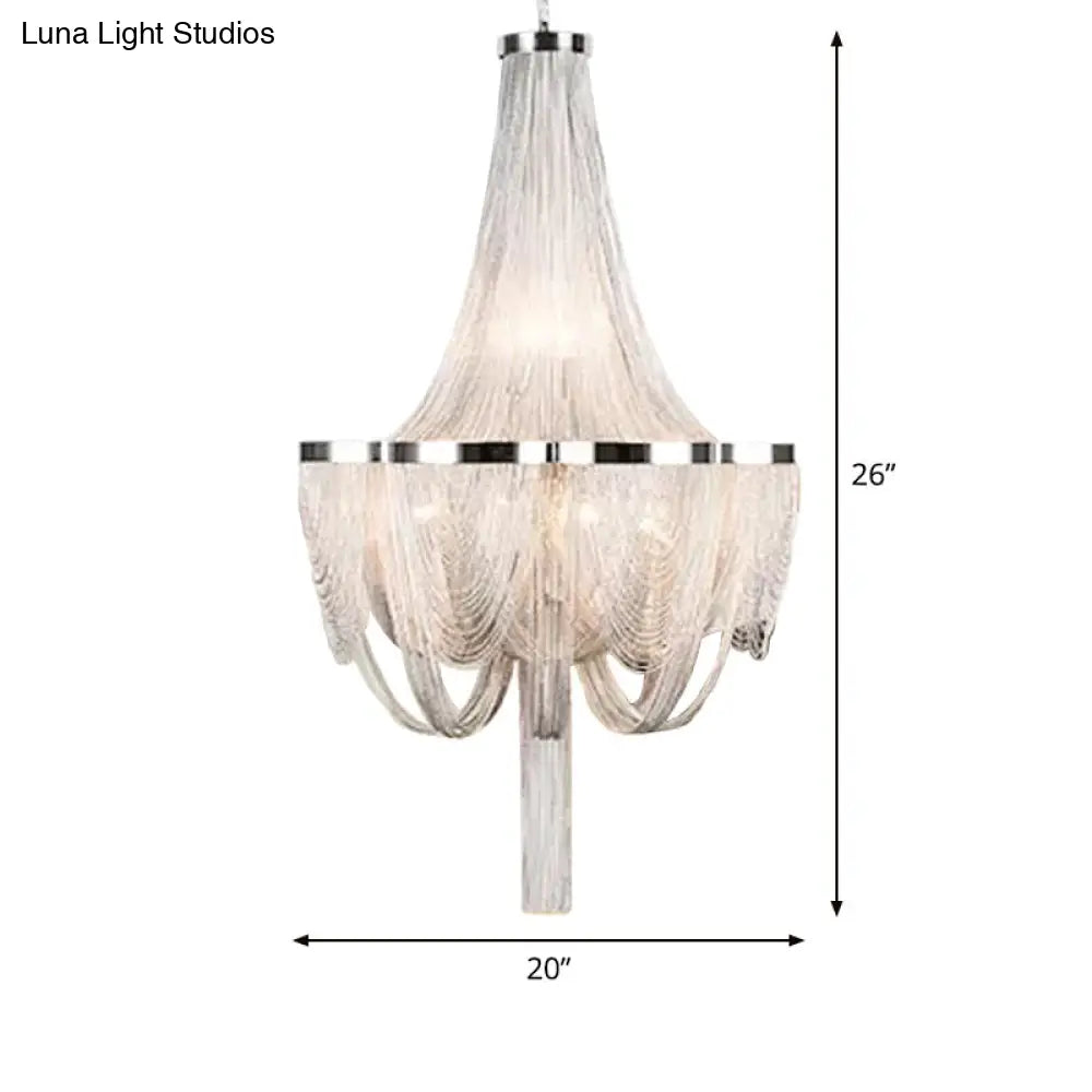 Modern Aluminum Led Pendant Draping Chandelier Light Fixture For Living Room