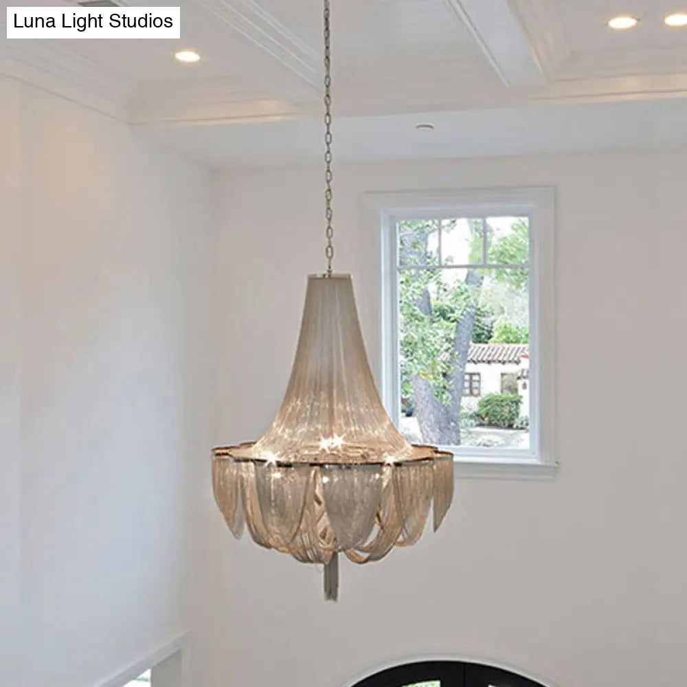 Modern Aluminum Led Pendant Draping Chandelier Light Fixture For Living Room