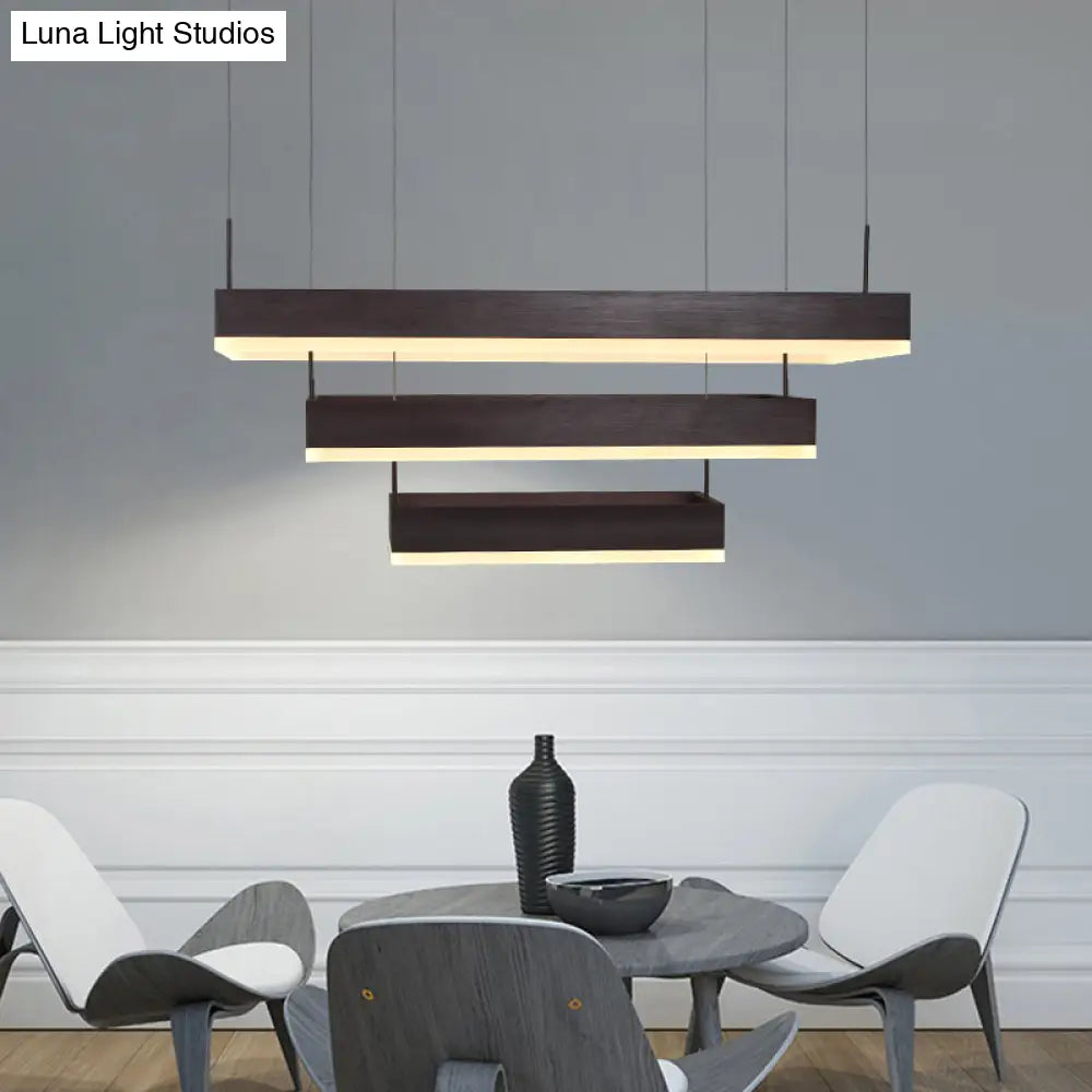 Modern Aluminum Led Coffee 3-Tier Chandelier: Perfect For Dining Room Lighting