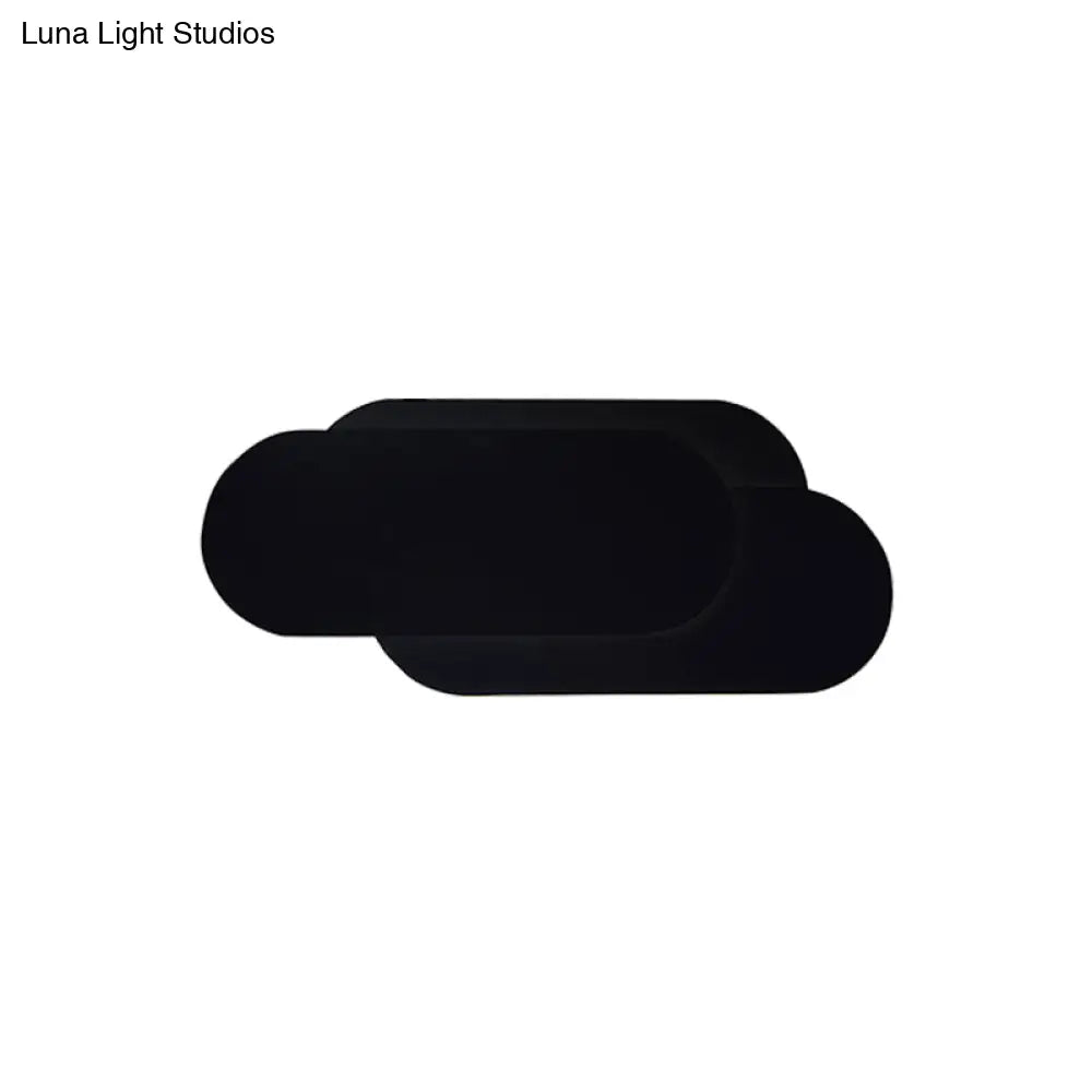 Modern Aluminum Oval Wall Washer Lamp With Led Warm/White Light Bedroom Lighting In Black Finish