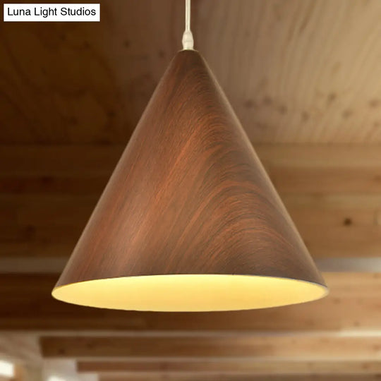 Modern Conic Shade Pendant Ceiling Light - Aluminum 1 White/Yellow Brown