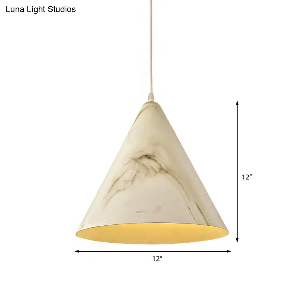 Modern Conic Shade Pendant Ceiling Light - Aluminum 1 White/Yellow