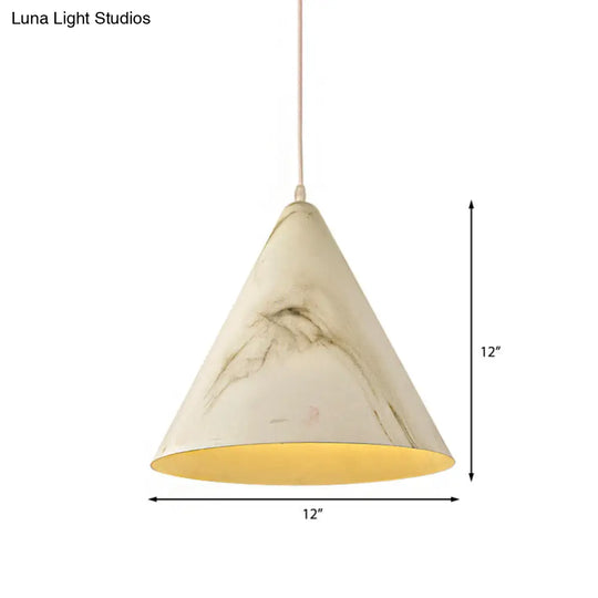 Modern Conic Shade Pendant Ceiling Light - Aluminum 1 White/Yellow