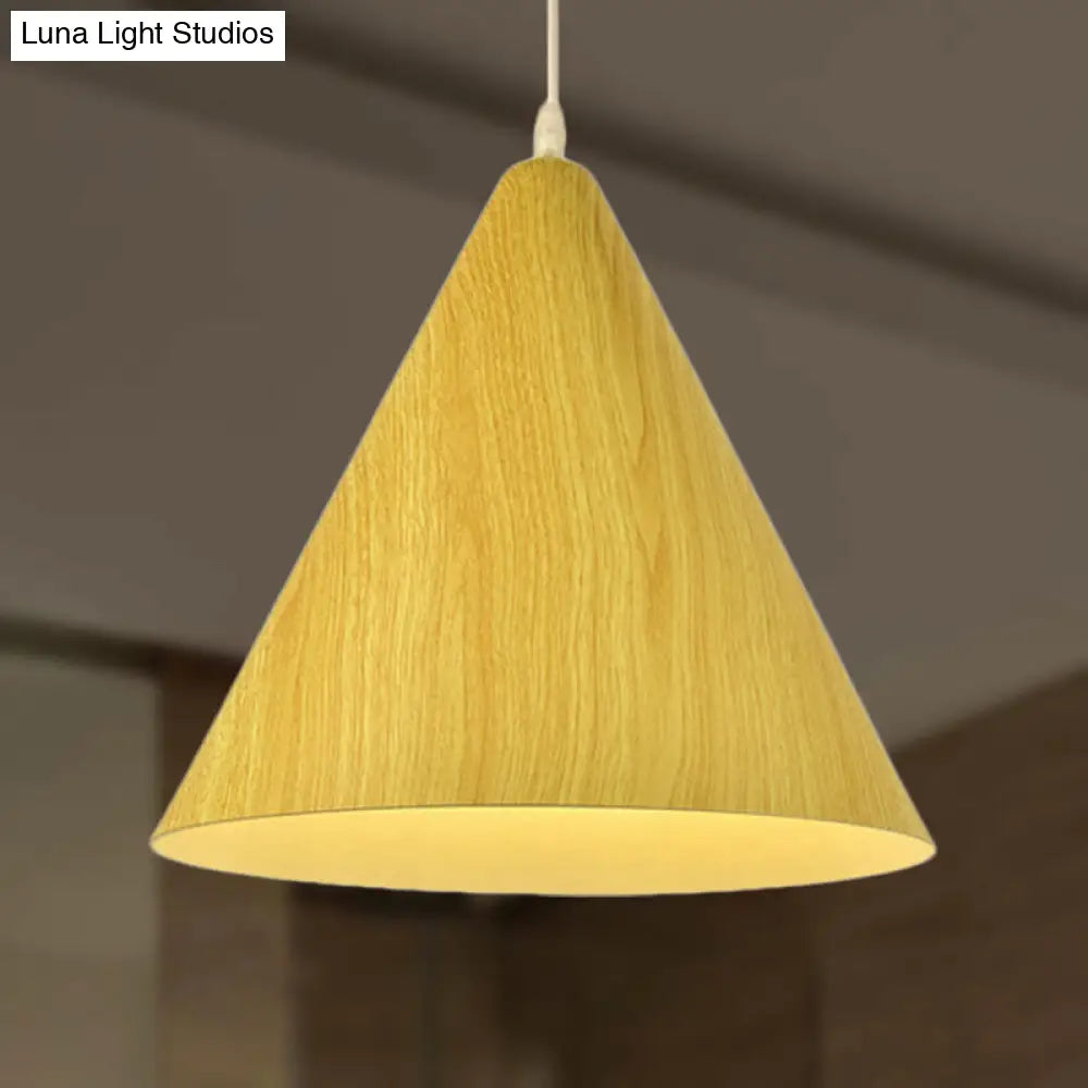 Modern Conic Shade Pendant Ceiling Light - Aluminum 1 White/Yellow