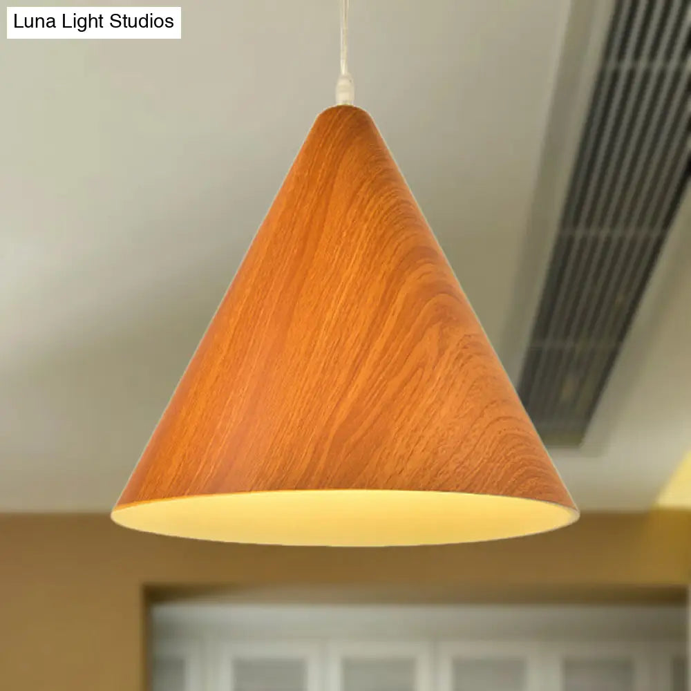 Modern Conic Shade Pendant Ceiling Light - Aluminum 1 White/Yellow Red Brown