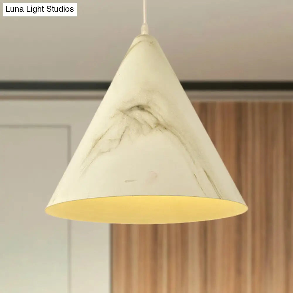 Modern Conic Shade Pendant Ceiling Light - Aluminum 1 White/Yellow