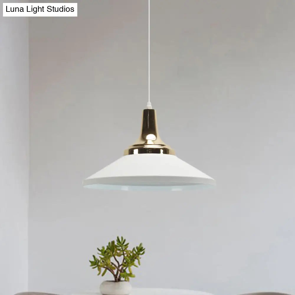 Modern Shallow Cone Pendant Light - Aluminum Hanging Lamp For Hotel Kitchen