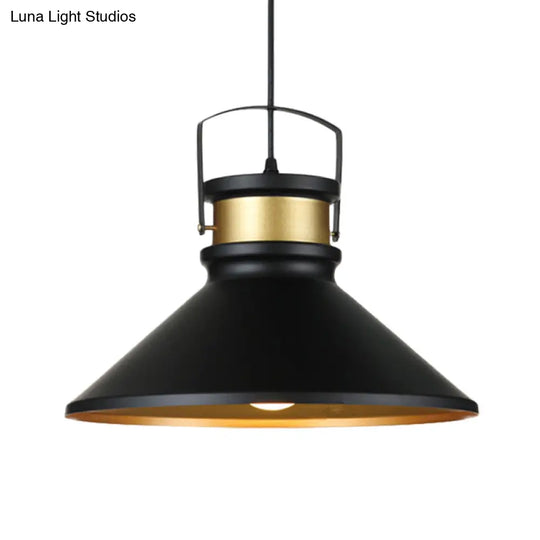 Modern Aluminum Pendant Light With Wide Flared Shade - Ideal For Industrial Dining Rooms