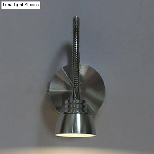 Modern Aluminum Reading Wall Lamp With Adjustable Arm - Led Chrome Light Sconce