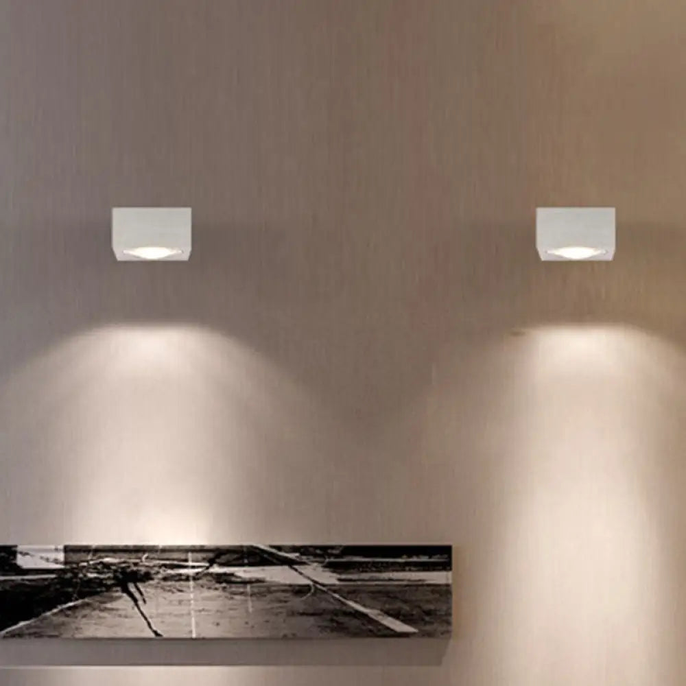 Modern Aluminum Rgb Wall Light - Black/Brushed Silver; Single/Double Sided Led; Ideal For Corridor