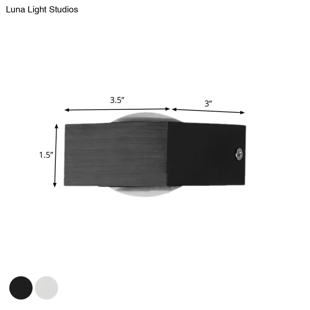 Modern Aluminum Rgb Wall Light - Black/Brushed Silver; Single/Double Sided Led; Ideal For Corridor