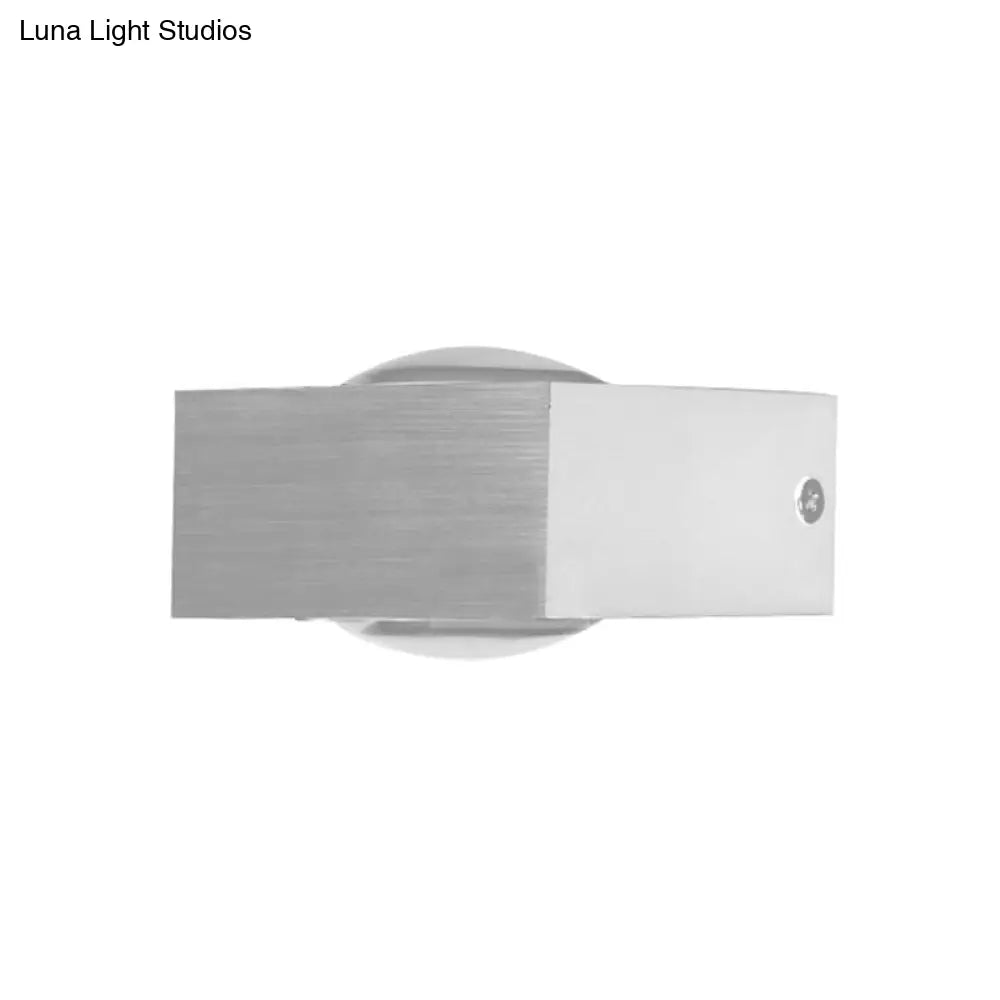 Modern Aluminum Rgb Wall Light - Black/Brushed Silver; Single/Double Sided Led; Ideal For Corridor