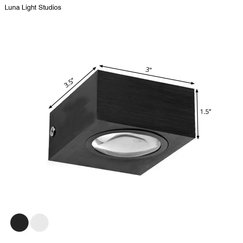 Modern Aluminum Rgb Wall Light - Black/Brushed Silver; Single/Double Sided Led; Ideal For Corridor