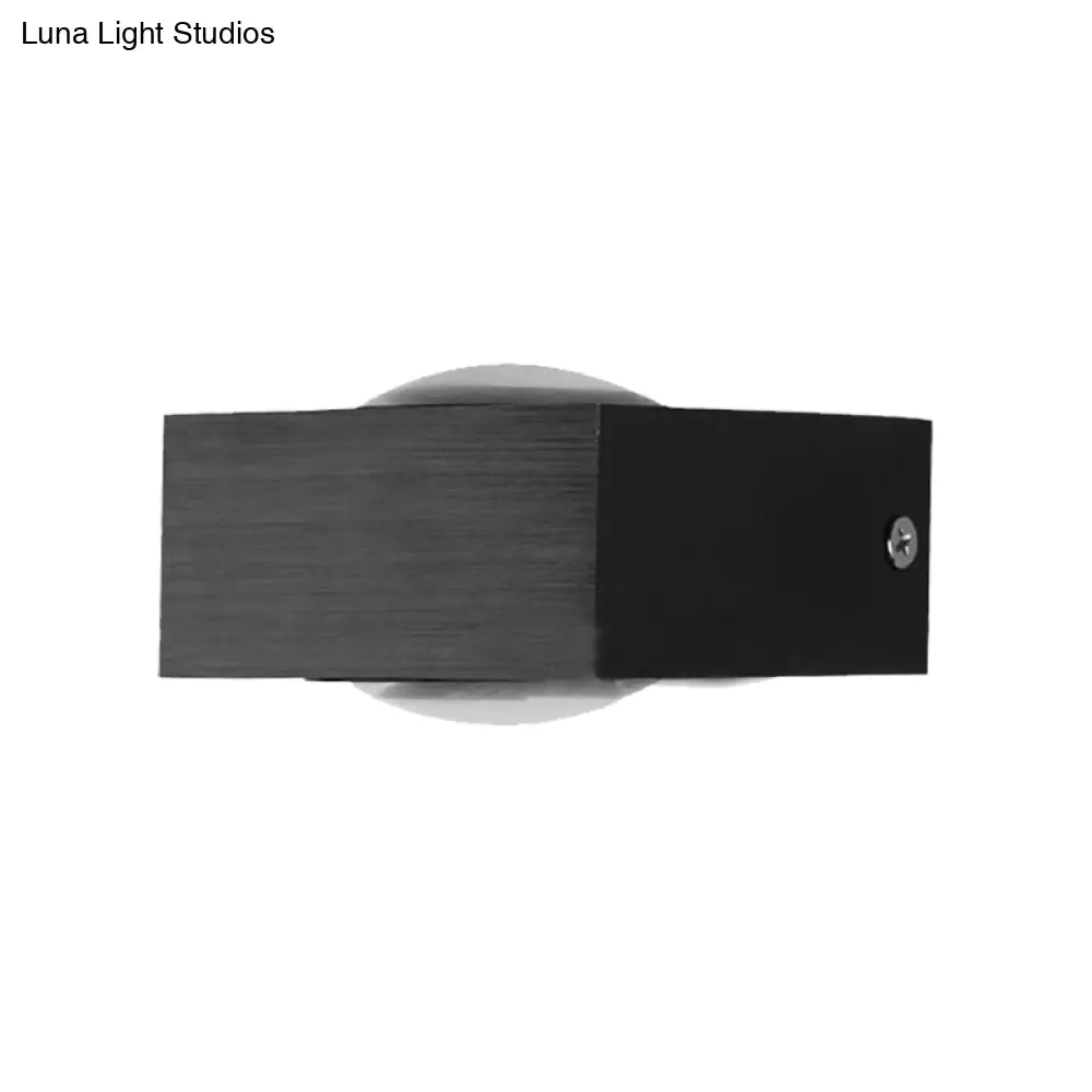 Modern Aluminum Rgb Wall Light - Black/Brushed Silver; Single/Double Sided Led; Ideal For Corridor