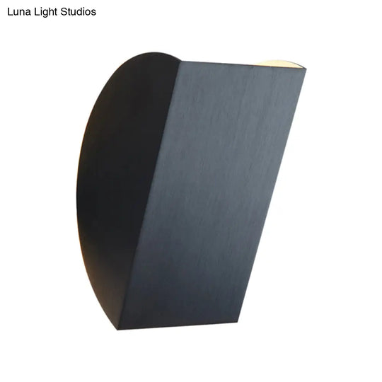 Modern Aluminum Wall Sconce With Foldable Semicircle Shade - 1 Light Black/Gold Finish