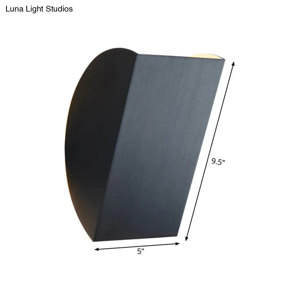 Modern Aluminum Wall Sconce With Foldable Semicircle Shade - 1 Light Black/Gold Finish