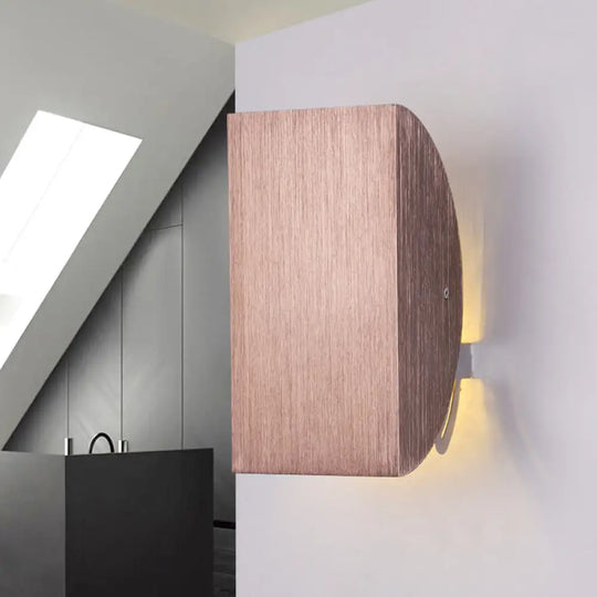 Modern Aluminum Wall Sconce With Foldable Semicircle Shade - 1 Light Black/Gold Finish Rose Gold