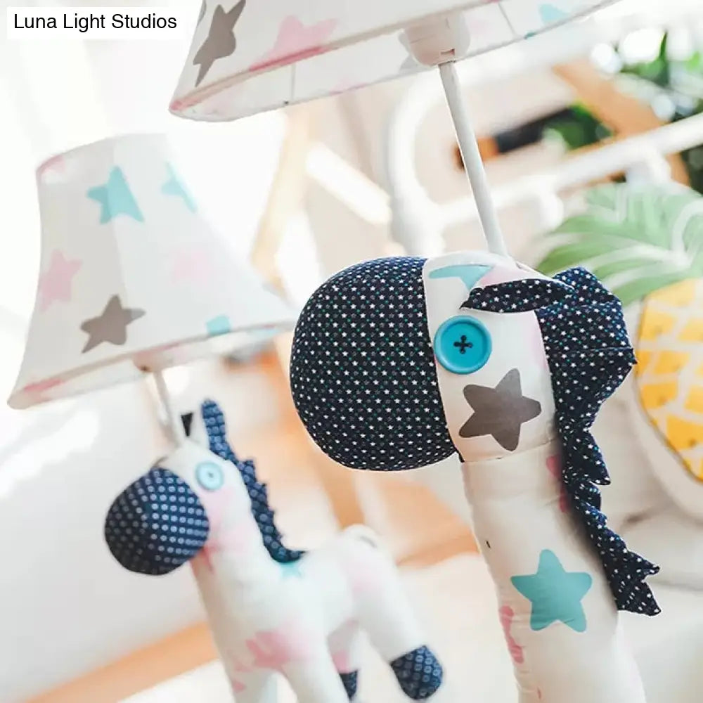 Modern Animal Table Lamp - Fabric Shade One Light Lovely Bedroom Desk