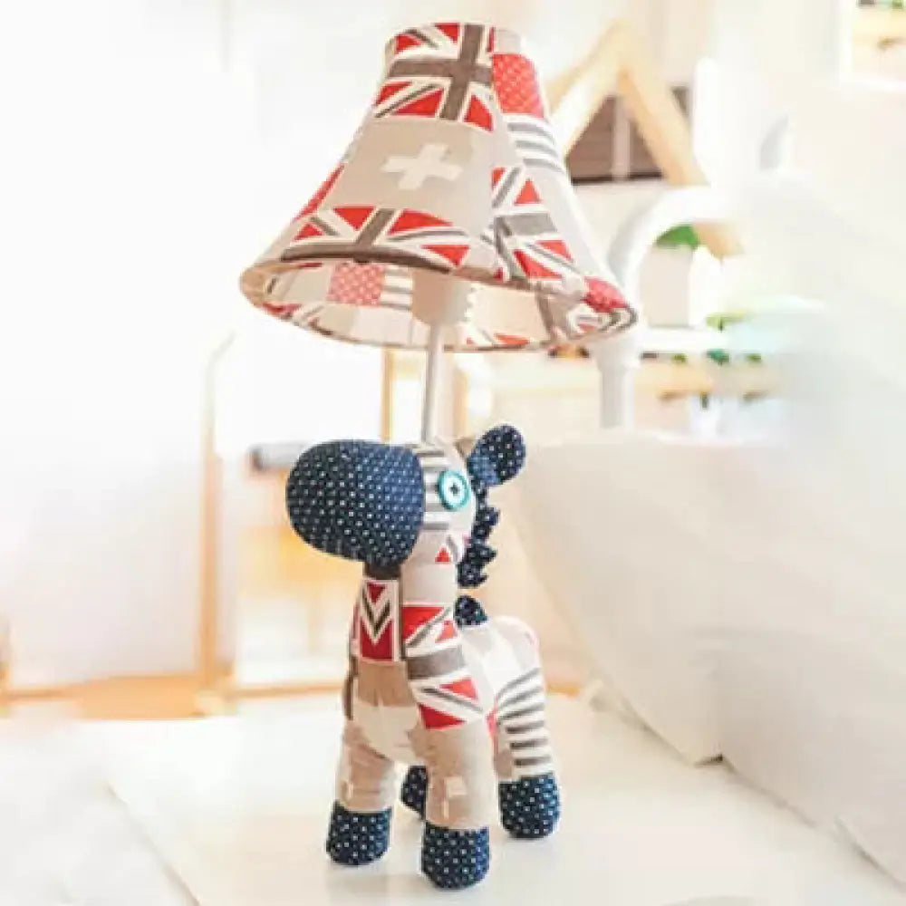 Modern Animal Table Lamp - Fabric Shade One Light Lovely Bedroom Desk Beige