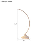 Modern Arc Metal Led Night Table Lamp For Bedside With Warm/White Light - White/Coffee