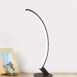 Modern Arc Metal Led Night Table Lamp For Bedside With Warm/White Light - White/Coffee