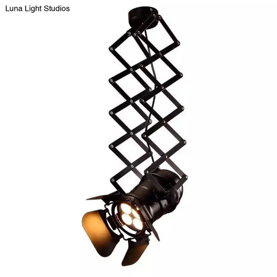 Modern Art Deco Black Torch Hanging Pendant Light With Extendable Arm