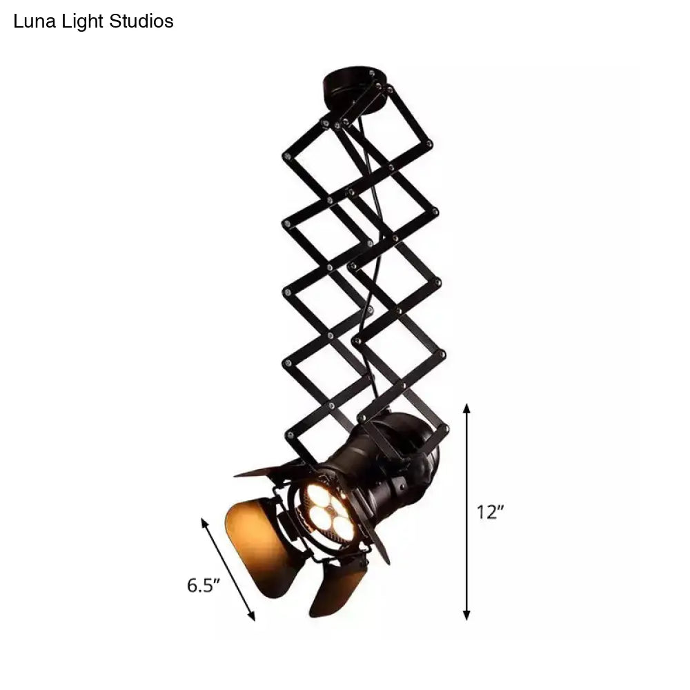 Modern Art Deco Black Torch Hanging Pendant Light With Extendable Arm